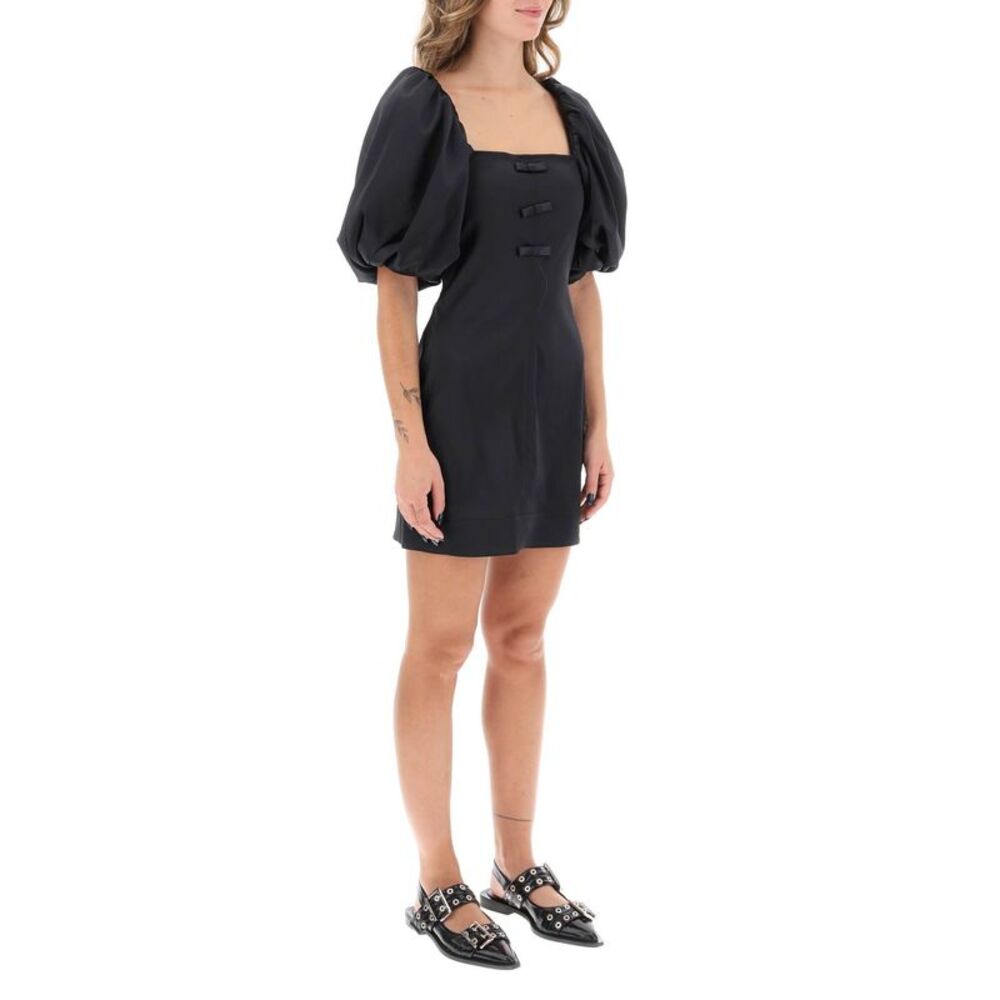 Ganni Satin Mini Dress With Balloon Sleeves Women - Picture 2 of 4